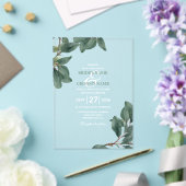 Invitations En Acrylique Eucalyptus Vert clair Mariage transparent (Insitu (Mariage))