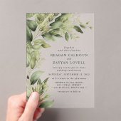 Invitations En Acrylique Eucalyptus Vert Feuille Mariage moderne (In situ (ordinateur de poche))