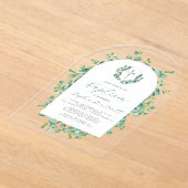 Invitations En Acrylique Eucalyptus Wreath Silver Cross Arch Baptism (Poser)