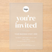 Invitations En Acrylique Événement commercial minimaliste moderne (Recto)