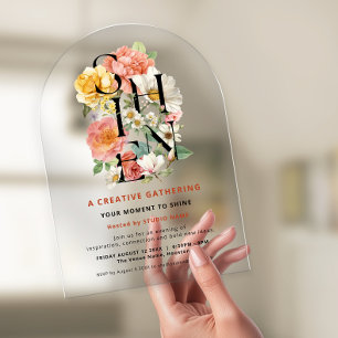 Invitations En Acrylique Événement d'entreprise créatif floral SHINE