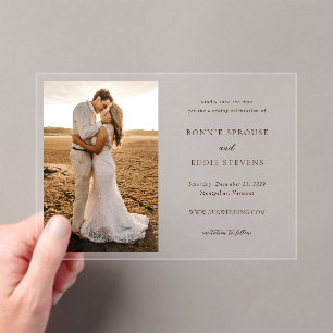 Invitations En Acrylique Événement Élégant de Mariage Moderne à Sauvegarder