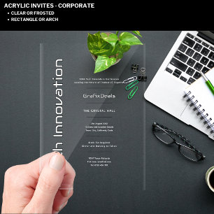 Invitations En Acrylique Événements d'entreprise Acrylic Clear Tech Innovat