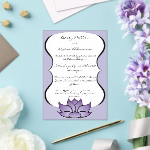 Invitations En Acrylique Exquis Lotus en Mariage Acrylique Violet