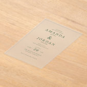 Invitations En Acrylique Exquisite Green Calligraphy (Poser)