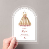 Invitations En Acrylique Exquisite Lovely Flower Girl Dress in Pink & Gold (In situ (ordinateur de poche))
