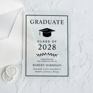 Invitations En Acrylique Faire annonce de remise de diplôme universitaire e