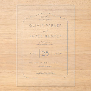 Invitations En Acrylique Faire carte d'invitation de mariage minimaliste gr