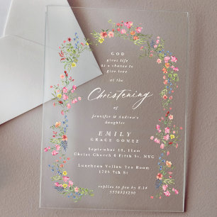 Invitations En Acrylique faire décoration florale de baptême en arche de pr