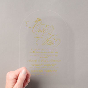 Invitations En Acrylique Faire Il était une fois Princesse Baby Shower