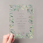 Invitations En Acrylique Faire part de date de Rustique Eucalyptus (In situ (ordinateur de poche))