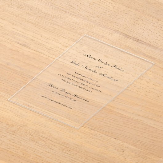 Invitations En Acrylique Faire un mariage traditionnel Enregistrer la date (Poser)