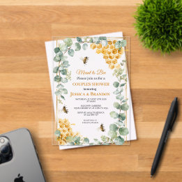 Invitations En Acrylique Faire un miel Eucalyptus Verdure Couple Douche 