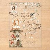 Invitations En Acrylique Fairy First Bird Woodland Floral (Recto)