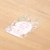 Invitations En Acrylique Fairy First Birthday Enchanted garden Whimsical (Poser)