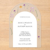Invitations En Acrylique Fairy Garden Aquarelle Mariage Floral (Recto)
