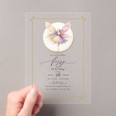 Invitations En Acrylique Fairy Premier 1er anniversaire fête (In situ (ordinateur de poche))