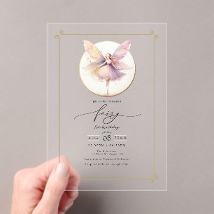 Invitations En Acrylique Fairy Premier 1er anniversaire fête