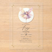 Invitations En Acrylique Fairy Premier 1er anniversaire fête (Recto)