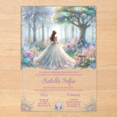 Invitations En Acrylique Fairytale Forest Quinceañera (Recto)