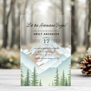 Invitations En Acrylique Faisons Démarrer l'Aventure Fête de Naissance en F