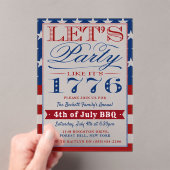 Invitations En Acrylique Faisons la fête comme en 1776 | 4 JUILLET (In situ (ordinateur de poche))