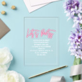 Invitations En Acrylique Faisons la fête Script Néon Générique pour toute o (Insitu (Mariage))