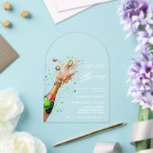 Invitations En Acrylique Faisons sauter le Champagne Rose Bouteille Cadeau  (Insitu (Mariage))