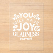 Invitations En Acrylique Faith and Happiness – Joy and Gladness Quotes (Recto)