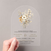 Invitations En Acrylique Fall Autumn Boho Wildflower Wedding (In situ (ordinateur de poche))
