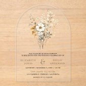 Invitations En Acrylique Fall Autumn Boho Wildflower Wedding (Recto)