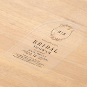 Invitations En Acrylique Fall Autumn Wildflower Crest Bridal Shower (Poser)