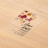 Invitations En Acrylique Fall Floral Save the date (Poser)