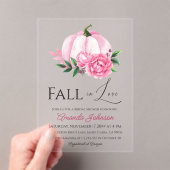 Invitations En Acrylique Fall Love Blush rose Citrouille Fête des mariées r (In situ (ordinateur de poche))