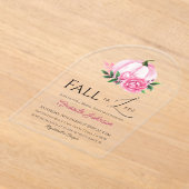Invitations En Acrylique Fall Love Blush rose Citrouille Fête des mariées r (Poser)