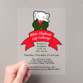 Invitations En Acrylique Fancy White Elephant Noël échange cadeau (In situ (ordinateur de poche))