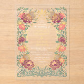 Invitations En Acrylique Fantasy Enchanted Pink Purple Floral Wedding (Recto)