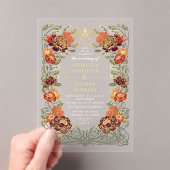 Invitations En Acrylique Fantasy Enchanted Red Floral Garden Wedding (In situ (ordinateur de poche))