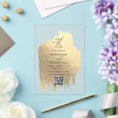 Invitations En Acrylique Faux Gold Foil Clair Mariage Enregistrer les dates (Insitu (Mariage))