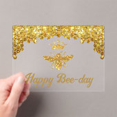 Invitations En Acrylique Faux parties scintillant Queen Bee Joyeux annivers (In situ (ordinateur de poche))