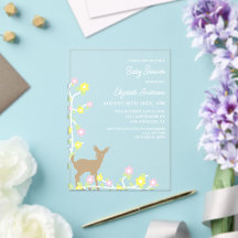 Fawn Floral Girl Baby Shower