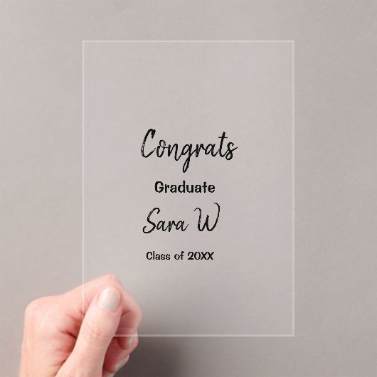 Invitations En Acrylique Félicitations classe d'ajouter le nom d'année scol (In situ (ordinateur de poche))