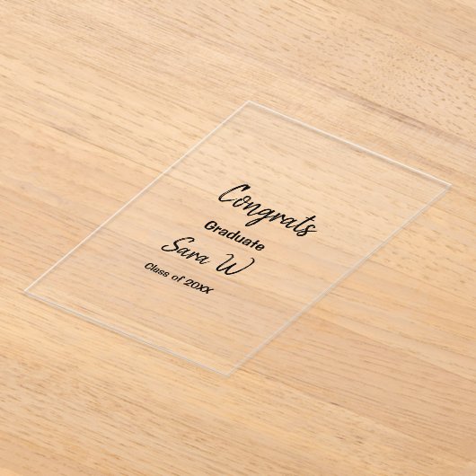 Invitations En Acrylique Félicitations classe d'ajouter le nom d'année scol (Poser)