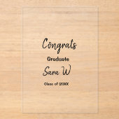 Invitations En Acrylique Félicitations classe d'ajouter le nom d'année scol (Recto)