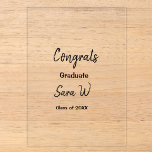 Invitations En Acrylique Félicitations classe de nom de l'école année d'ajo