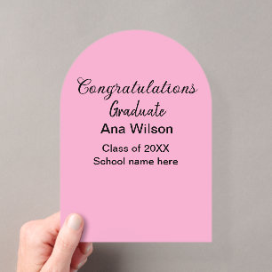 Invitations En Acrylique félicitations diplômé ajouter nom classe année éco