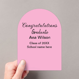 Invitations En Acrylique félicitations diplômé ajouter nom classe année sco