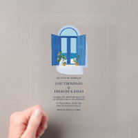 Fenêtre bleue de Santorin Mariage île grecque