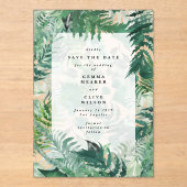 Invitations En Acrylique Fermes Romantiques Végétation Feuilletée Sauvez La (Recto)