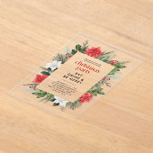 Invitations En Acrylique Festif Floral Frame de Noël (Poser)